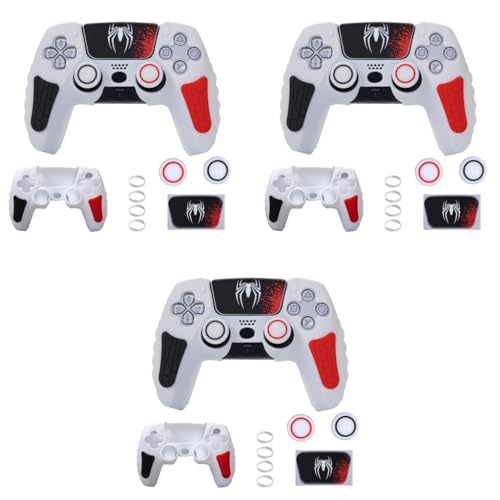 Verilux® PS5 Controller Cover Case Anti-Slip Sweat Proof Silicone Skin for Dual Sense with Thumb Grip Caps Joystick Protectors Wrap Sticker 3PCS Verilux® PS5 Controller Cover Case Anti-Slip Sweat Proof Silicone Skin for Dual Sense with Thumb Grip Caps Joystick Protectors Wrap Sticker 3PCS